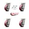 Service Caster 5 Inch Kingpinless Poly on Aluminum Wheel Swivel Caster Set with Swivel Locks SCC-KP30S520-PAR-BSL-4 - alternate 3